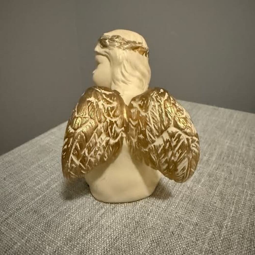 👼 Vintage Angel Figurine Gold Wings Made in Taiwan 5” Tall Religious Decor